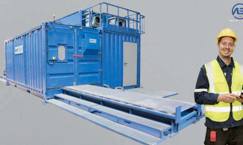 Portable shipping container blast room Portable shipping container blast room